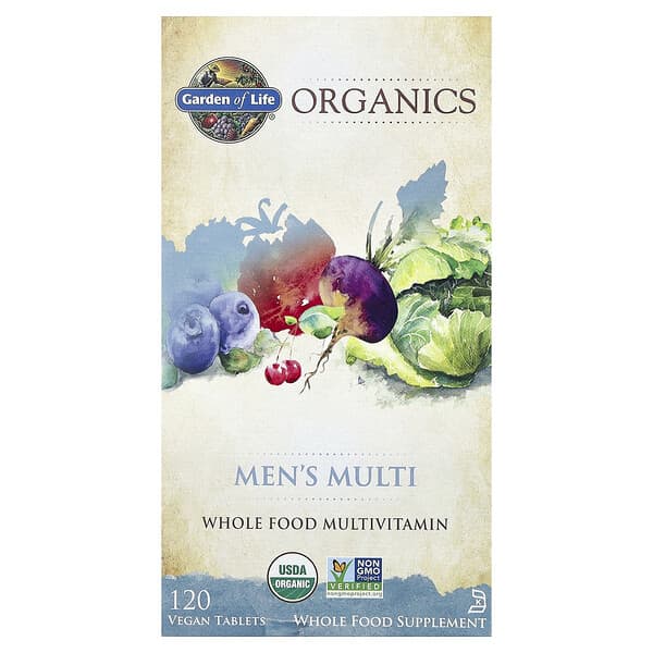 Garden of Life, Organics, Men's Multi, 120 Vegan Tablets