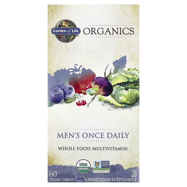 Garden of Life, Organics, Men's Once Daily, 60 Vegan Tablets