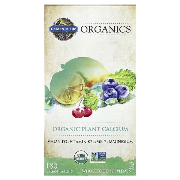 Garden of Life, Organics, Organic Plant Calcium, 180 Vegan Tablets