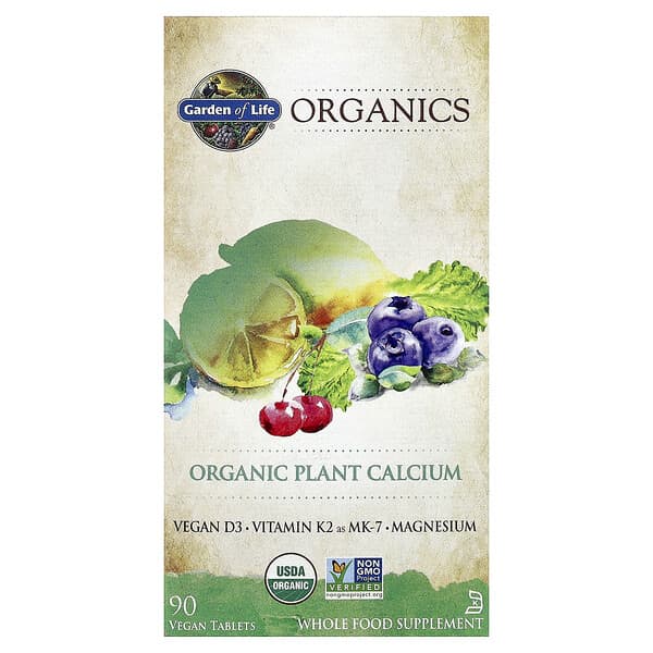 Garden of Life, Organics, Organic Plant Calcium, 90 Vegan Tablets