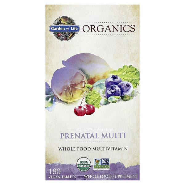 Garden of Life, Organics, Prenatal Multi, 180 Vegan Tablets