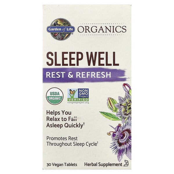 Garden of Life, Organics, Sleep Well, 30 Vegan Tablets
