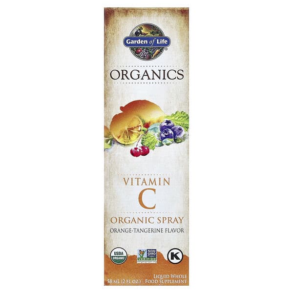 Garden of Life, Organics, Vitamin C Organic Spray, Orange-Tangerine, 2 fl oz (58 ml)