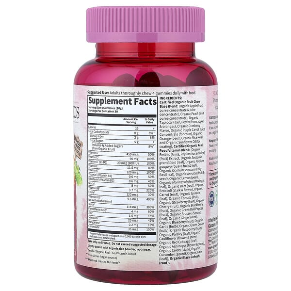 Alternative view of Garden of Life, Organics, Women's Multi 40+ Gummies, Organic Berry, 120 Vegan Gummy Drops