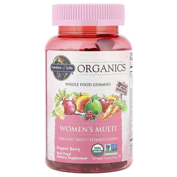 Garden of Life, Organics, Women's Multi Gummies, Organic Berry, 120 Vegan Gummy Drops