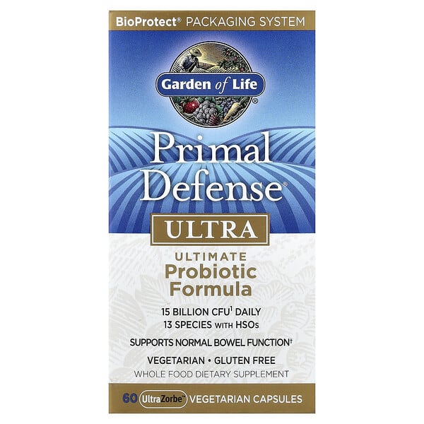 Garden of Life, Primal Defense® Ultra, Ultimate Probiotic Formula, 60 UltraZorbe™ Vegetarian Capsules