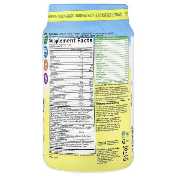 Alternative view of Garden of Life, RAW Organic Fit, High Protein for Weight Loss, Original, 1 lbs 15.39 oz (890 g)