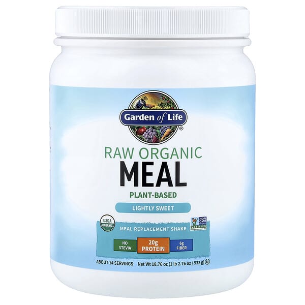 Garden of Life, RAW Organic Meal Replacement Shake, Lightly Sweet, 1 lb 2.76 oz (532 g)
