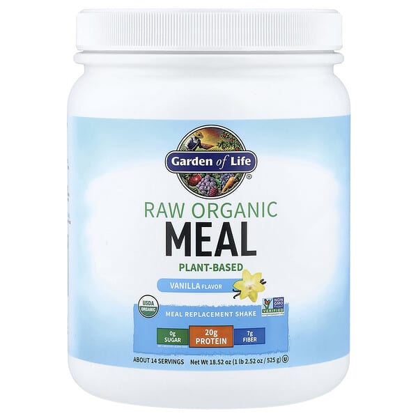 Garden of Life, RAW Organic Meal Replacement Shake, Vanilla, 18.52 oz (525 g)