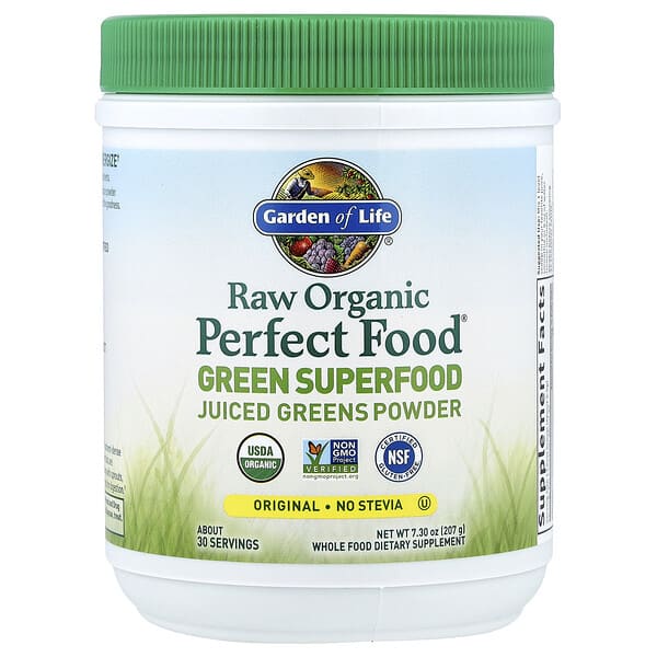 Garden of Life, Raw Organic Perfect Food®, Green Superfood, Juiced Greens Powder, Original, 7.3 oz (207 g)