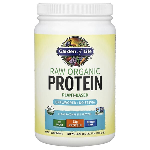 Garden of Life, RAW Organic Protein, Unflavored, 1 lb 3.75 oz (560 g)