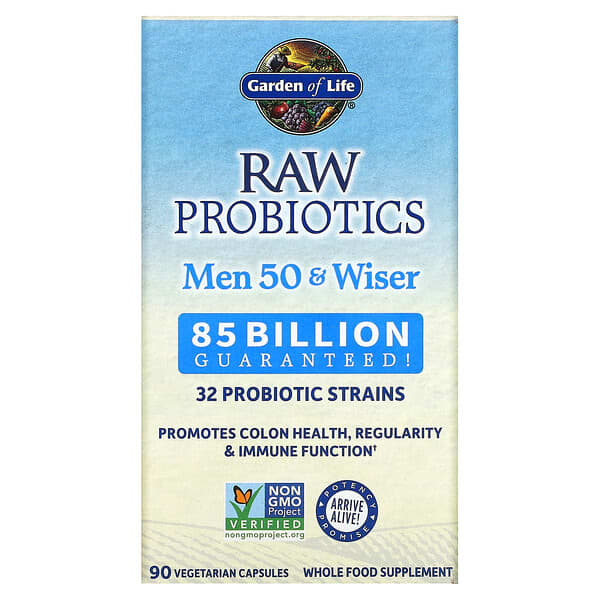 Garden of Life, RAW Probiotics, Men 50 & Wiser, 90 Vegetarian Capsules