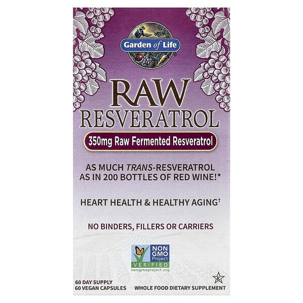 Garden of Life, RAW Resveratrol, 60 Vegan Capsules