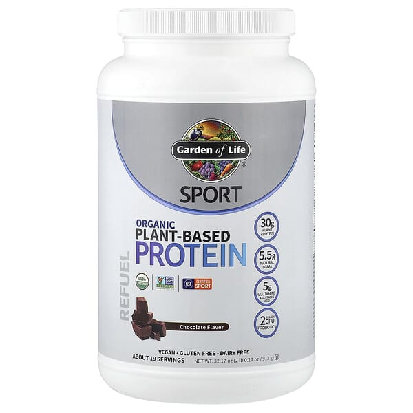 Garden of Life, Sport, Organic Plant-Based Protein, Chocolate, 2 lb 0.17 oz (912 g)