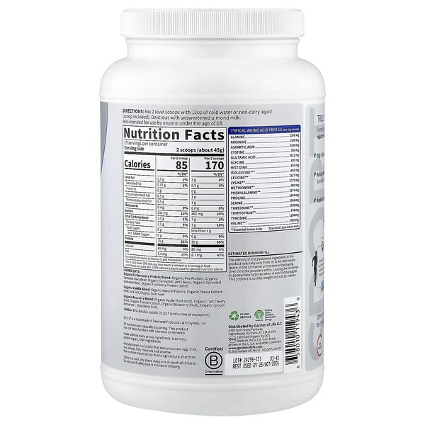 Alternative view of Garden of Life, Sport, Organic Plant-Based Protein, Vanilla, 1 lb 14.16 oz (855 g)