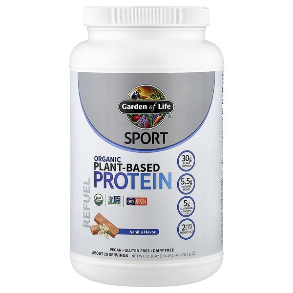 Garden of Life, Sport, Organic Plant-Based Protein, Vanilla, 1 lb 14.16 oz (855 g)