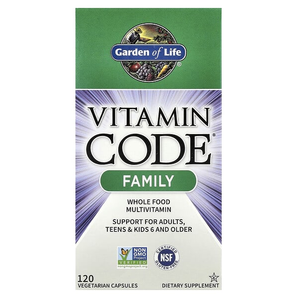 Garden of Life, Vitamin Code®, Family, Whole Food Multivitamin, 120 Vegetarian Capsules