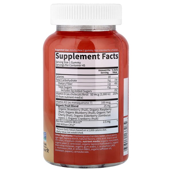 Alternative view of Garden of Life, Vitamin Code® Gummies, Vitamins D3 & K2, Raspberry Lemon, 45 Gummies