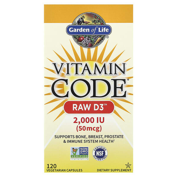 Garden of Life, Vitamin Code®, RAW D3™, 120 Vegetarian Capsules