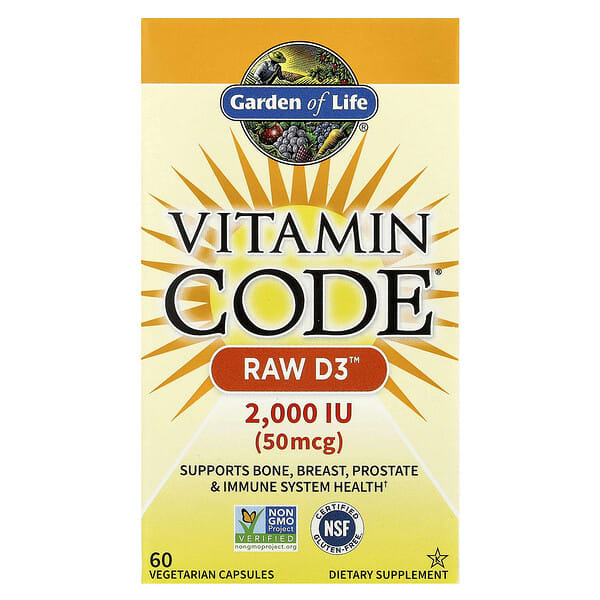 Garden of Life, Vitamin Code®, RAW D3™, 60 Vegetarian Capsules