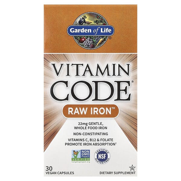 Garden of Life, Vitamin Code®, RAW Iron™, 30 Vegan Capsules