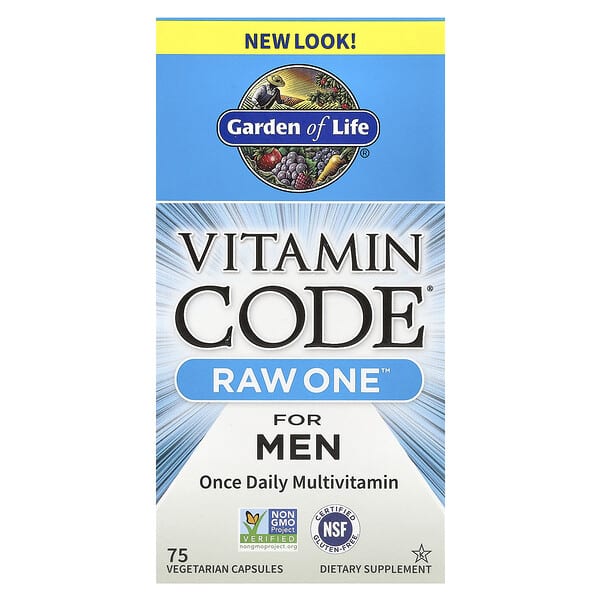 Garden of Life, Vitamin Code®, RAW One™, Once Daily Multivitamin For Men, 75 Vegetarian Capsules