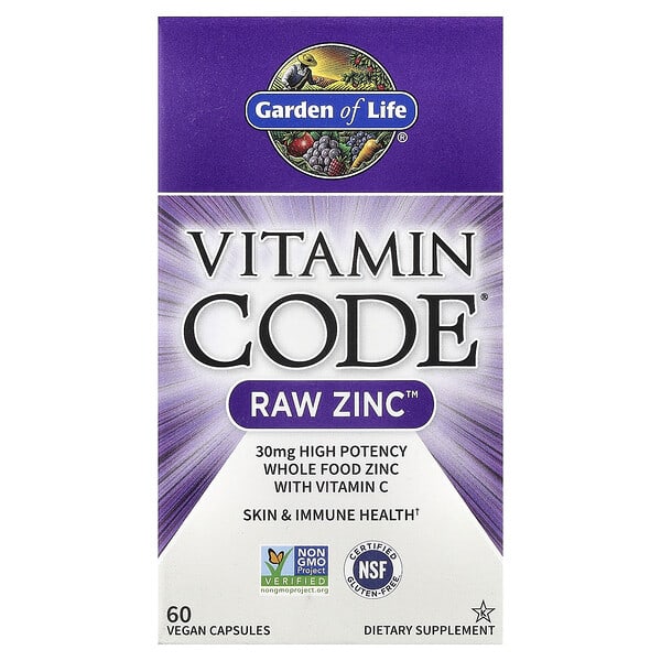 Garden of Life, Vitamin Code®, RAW Zinc™ with Vitamin C, 60 Vegan Capsules