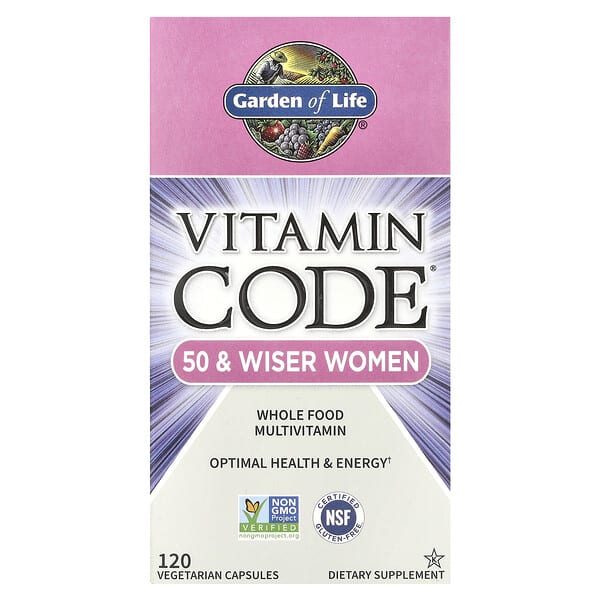 Garden of Life, Vitamin Code®, Whole Food Multivitamin For 50 & Wiser Women, 120 Vegetarian Capsules