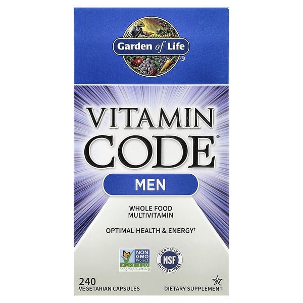 Garden of Life, Vitamin Code®, Whole Food Multivitamin For Men, 240 Vegetarian Capsules