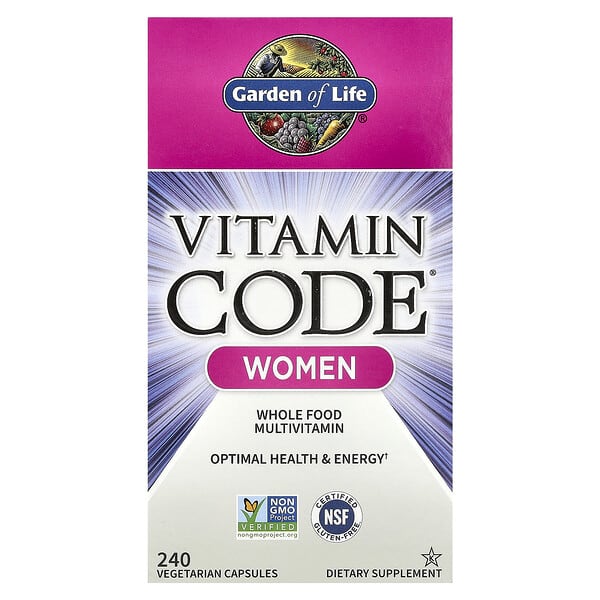Garden of Life, Vitamin Code®, Whole Food Multivitamin, Women, 240 Vegetarian Capsules