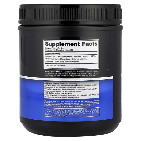 Alternative view of Gaspari Nutrition, AminoMax 8000®, 325 Tablets