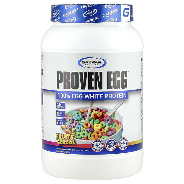 Gaspari Nutrition, Proven Egg™, 100% Egg White Protein, Fruity Cereal, 2 lbs (900 g)