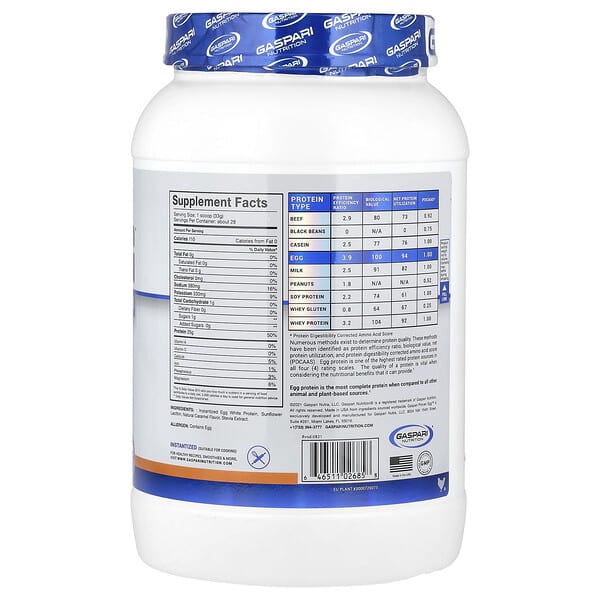 Alternative view of Gaspari Nutrition, Proven Egg™, 100% Egg White Protein, Salted Caramel, 2 lbs (900 g)