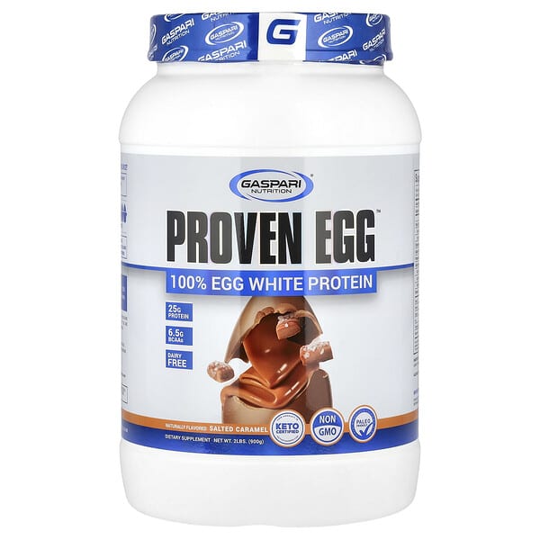 Gaspari Nutrition, Proven Egg™, 100% Egg White Protein, Salted Caramel, 2 lbs (900 g) 3 Gaspari Nutrition, Proven Egg™, 100% Egg White Protein, Salted Caramel, 2 lbs (900 g)