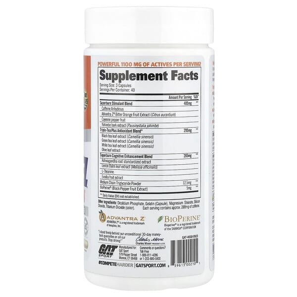 Alternative view of GAT, JetFuel®, Superburn, 120 Oil-Infused Capsules