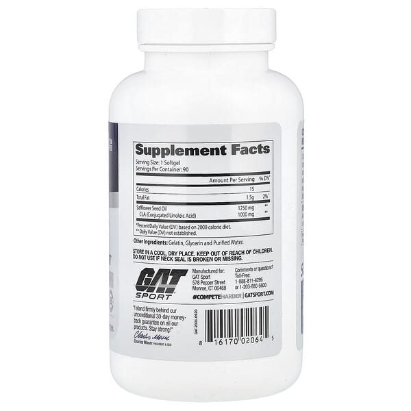 Alternative view of GAT, Sport, CLA 1250, 90 Softgels