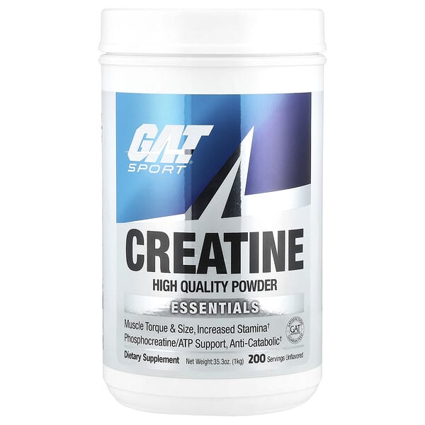 GAT, Sport, Essentials, Creatine Powder, Unflavored, 35.3 oz (1 kg)