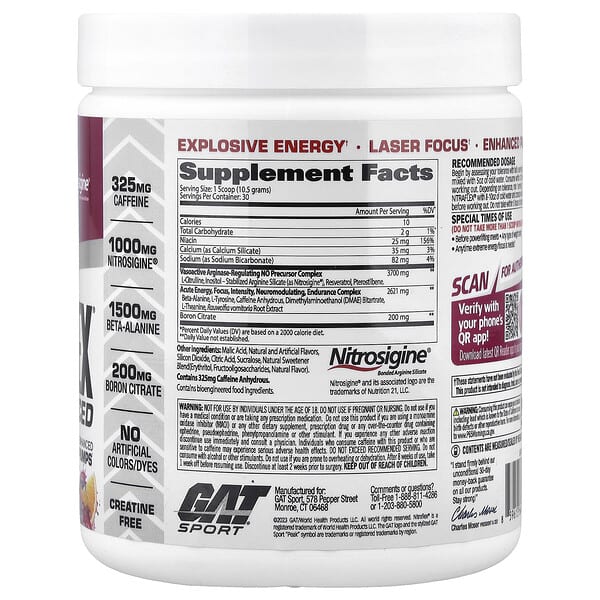Alternative view of GAT, Sport, NITRAFLEX® Advanced, Pre-Workout, Fruit Punch, 11.1 oz (315 g)