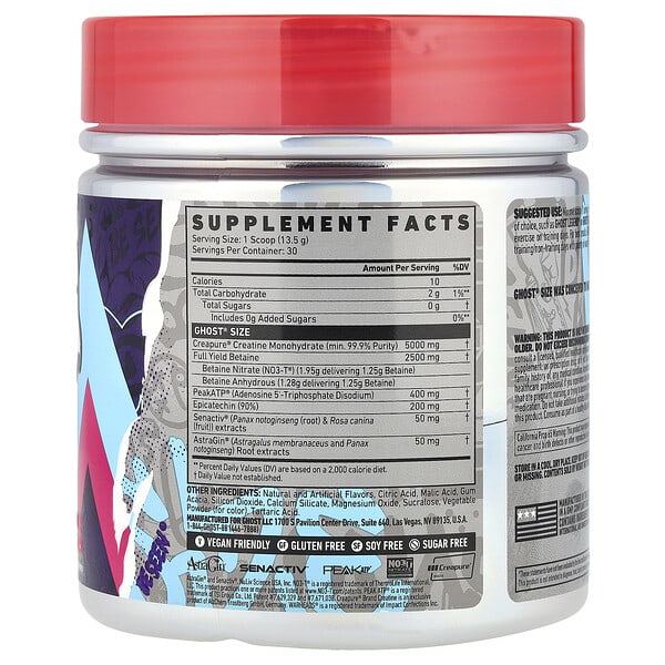 Alternative view of Ghost, Size, Muscle Builder, Warheads® Sour Watermelon, 14.3 oz (405 g)