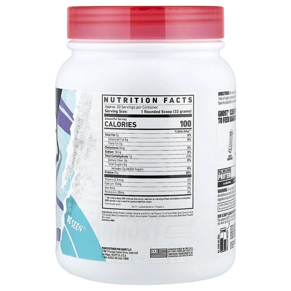 Alternative view of Ghost, Whey, Clear Protein Isolate, Orange Cream, 1.4 lb (640 g)