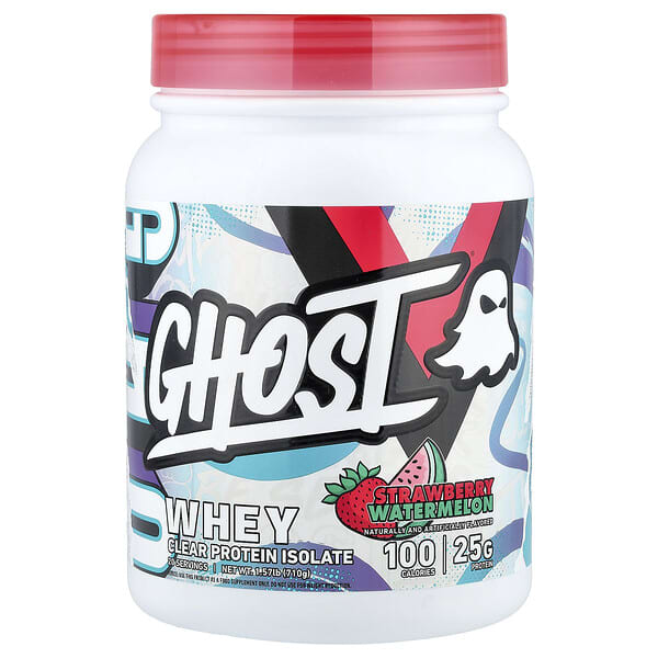 Ghost, Whey, Clear Protein Isolate, Strawberry Watermelon, 1.57 lb (710 g)