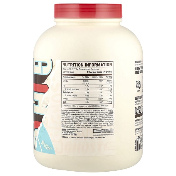 Alternative view of Ghost, Whey Protein, Chocolate Chip Cookie , 5 lb (2,270 g)