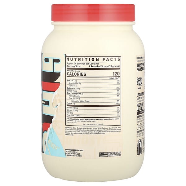 Alternative view of Ghost, Whey Protein, Coffee Ice Cream, 2 lb (924 g)