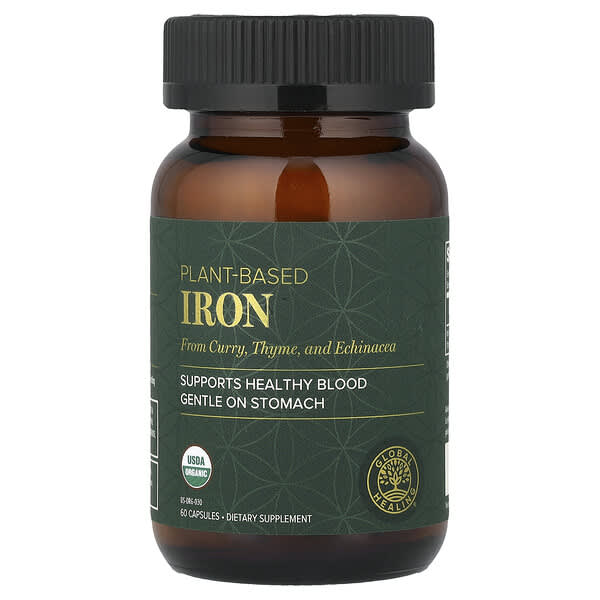 Global Healing, Plant-Based Iron, 60 Capsules