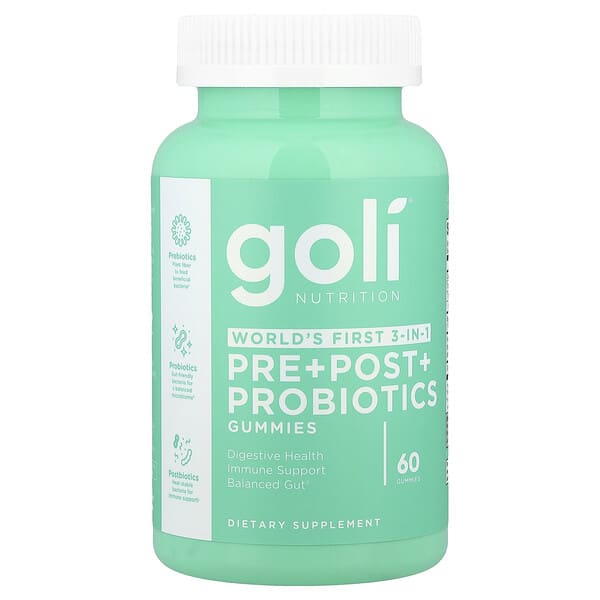 Goli Nutrition, Pre+Post+Probiotics Gummies, 60 Gummies