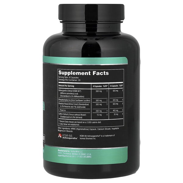 Alternative view of Gorilla Mind, Calm, Cortisol & Stress Modulator, 120 Capsules