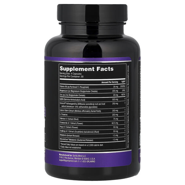 Alternative view of Gorilla Mind, Dream®, Sleep & Recovery Formula, 120 Capsules