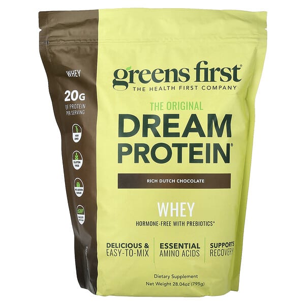 Greens First, Dream Protein™ Whey, Rich Dutch Chocolate, 28.04 oz (795 g) 4 Greens First, Dream Protein™ Whey, Rich Dutch Chocolate, 28.04 oz (795 g)