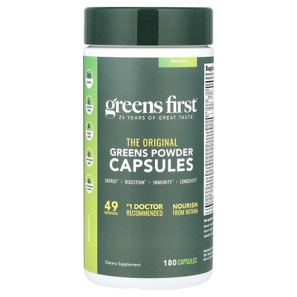Greens First, Greens Powder Capsules, 180 Capsules
