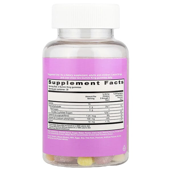 Alternative view of GummiKing, Calcium + Vitamin D for Kids, 60 Gummies